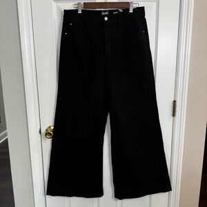 Maeve by Anthropologie The Jada High Rise Black Wide Leg Denim Jeans Size 31